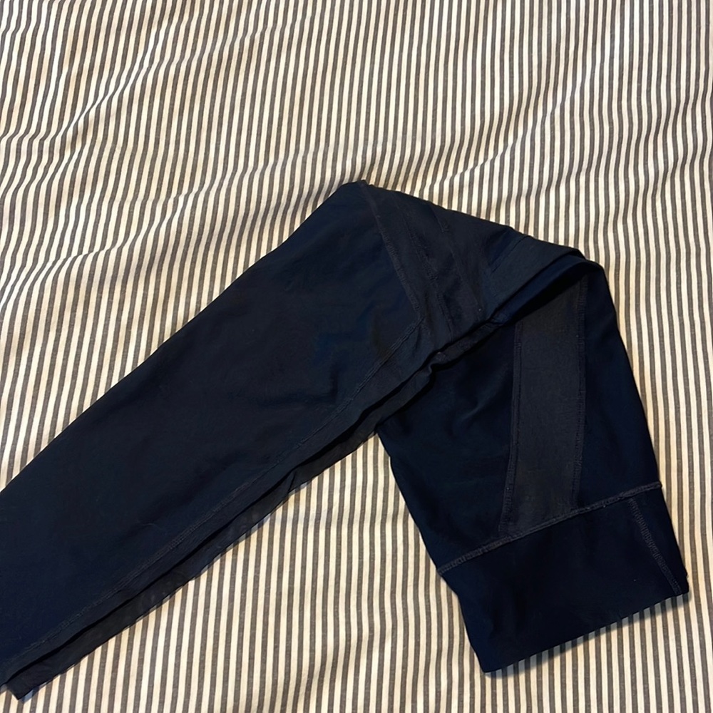 Womens athletic leggings with mesh detail